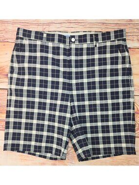 Footjoy Mens Tour Black Plaid Golf Shorts 38